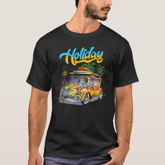 Shih Tzu Riding Camping Van Holiday Summer Vacati T-shirt (Voorkant)
