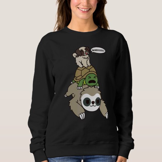 Shih Tzu Riding Sloth Tortoise Dog Trui (Voorkant)