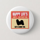 Shih Tzu Ronde Button 5,7 Cm (Voorkant)