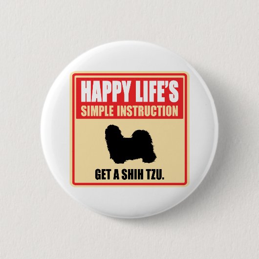 Shih Tzu Ronde Button 5,7 Cm (Voorkant)