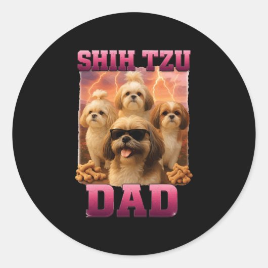 Shih Tzu Ronde Sticker (Voorkant)