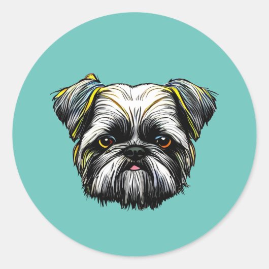 Shih Tzu Ronde Sticker (Voorkant)