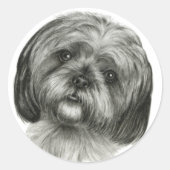 Shih Tzu Ronde Sticker (Voorkant)