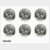 Shih Tzu Ronde Sticker (Vel)