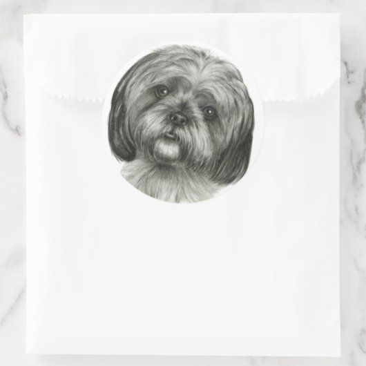 Shih Tzu Ronde Sticker (Tas)