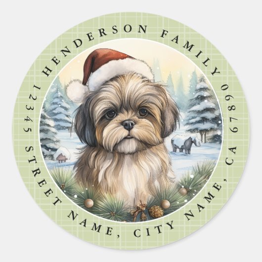 Shih Tzu ronde Stickers (Voorkant)