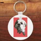 Shih Tzu (rood) Sleutelhanger (Voorkant)