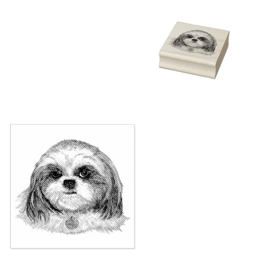 Shih Tzu Rubberstempel (Gestempeld)