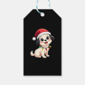Shih Tzu Santa Christmas Tree Lights Xmas Dog Love Cadeaulabel (Voorkant)