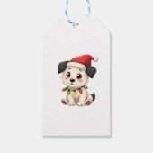 Shih Tzu Santa Christmas Tree Lights Xmas Dog Love Cadeaulabel (Voorkant)