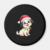 Shih Tzu Santa Christmas Tree Lights Xmas Dog Love Magneet (Voorkant)