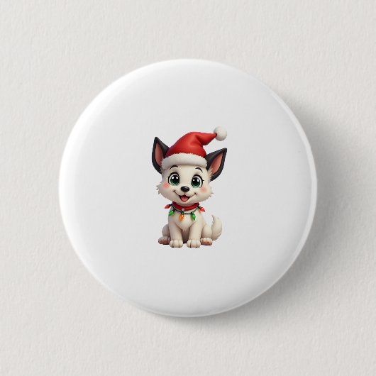 Shih Tzu Santa Christmas Tree Lights Xmas Dog Love Ronde Button 5,7 Cm (Voorkant)