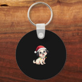Shih Tzu Santa Christmas Tree Lights Xmas Dog Love Sleutelhanger (Voorkant)