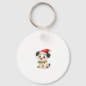 Shih Tzu Santa Christmas Tree Lights Xmas Dog Love Sleutelhanger (Voorkant)