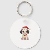 Shih Tzu Santa Christmas Tree Lights Xmas Dog Love Sleutelhanger (Voorkant)