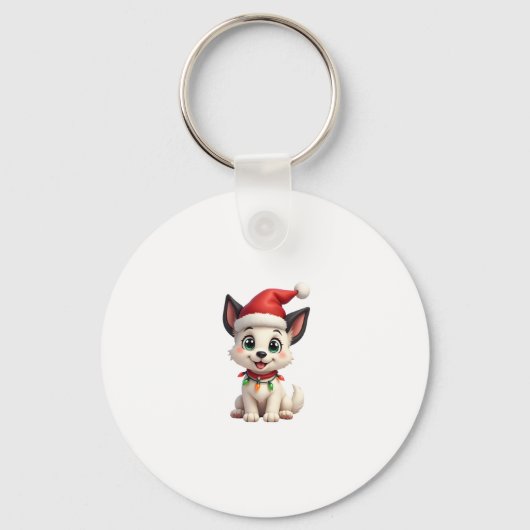 Shih Tzu Santa Christmas Tree Lights Xmas Dog Love Sleutelhanger (Voorkant)