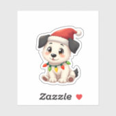 Shih Tzu Santa Christmas Tree Lights Xmas Dog Love Sticker (Vel)