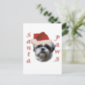 Shih Tzu Santa Paws Feestdagenkaart (Staand voorkant)