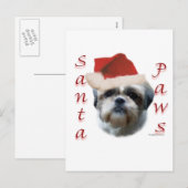 Shih Tzu Santa Paws Feestdagenkaart (Voorkant / Achterkant)