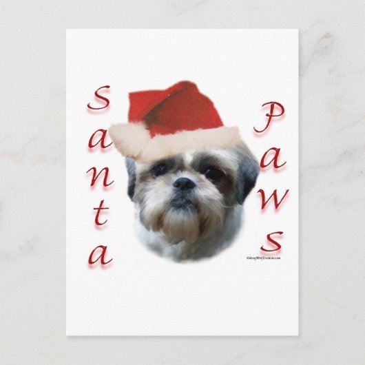 Shih Tzu Santa Paws Feestdagenkaart (Voorkant)