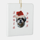 Shih Tzu Santa Paws Keramisch Ornament (Rechts)