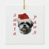 Shih Tzu Santa Paws Keramisch Ornament (Achterkant)