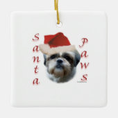 Shih Tzu Santa Paws Keramisch Ornament (Voorkant)