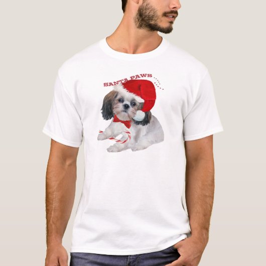 Shih Tzu Santa Paws T-shirt (Voorkant)
