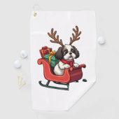 Shih Tzu Santa's slee-rit Golfhanddoek (Insitu)