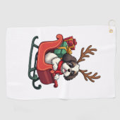 Shih Tzu Santa's slee-rit Golfhanddoek (Horizontaal)