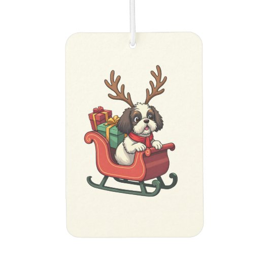 Shih Tzu Santa's sleerit Luchtverfrisser (Voorkant)