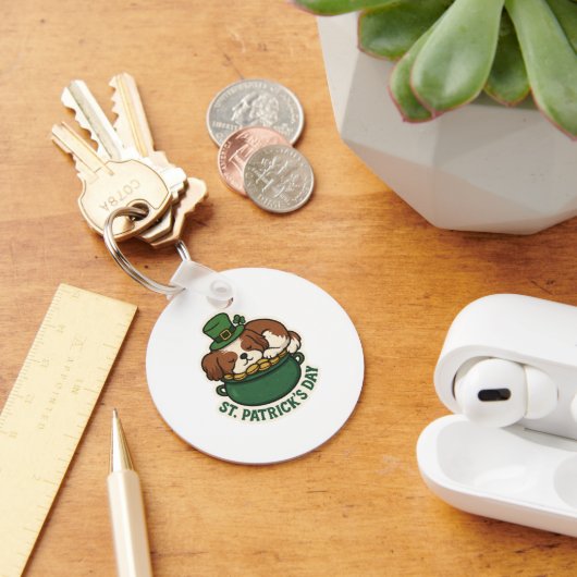 Shih Tzu Schatbewaarder St.Patrick's Dag Sleutelhanger (Bureau)