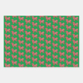 Shih Tzu Schattige Hondensilhouet Rood Merry Woofm Inpakpapier Vel (Voorkant 3)