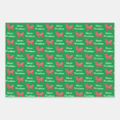 Shih Tzu Schattige Hondensilhouet Rood Merry Woofm Inpakpapier Vel (Voorkant)