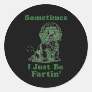 Shih Tzu Scheet Grappige Hond Liefhebber Soms Ben Ronde Sticker