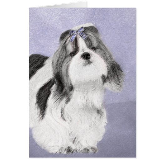Shih Tzu schilderen - Kute Original Dog Art (Voorkant)