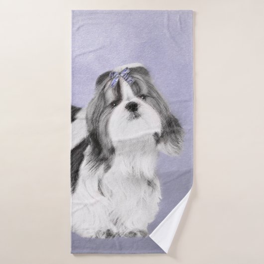 Shih Tzu schilderen - Kute Original Dog Art Bad Handdoek (Badhanddoek)