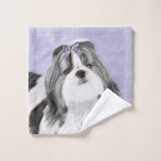 Shih Tzu schilderen - Kute Original Dog Art Bad Handdoek (Wasdoekje)