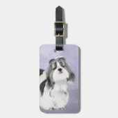 Shih Tzu schilderen - Kute Original Dog Art Bagagelabel (Voorkant verticaal)