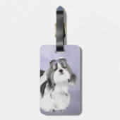 Shih Tzu schilderen - Kute Original Dog Art Bagagelabel (Achterkant verticaal)
