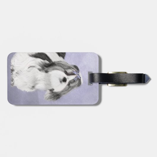 Shih Tzu schilderen - Kute Original Dog Art Bagagelabel (Achterkant horizontaal)