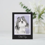 Shih Tzu schilderen - Kute Original Dog Art Briefkaart (Staand voorkant)
