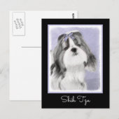 Shih Tzu schilderen - Kute Original Dog Art Briefkaart (Voorkant / Achterkant)