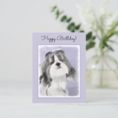 Shih Tzu schilderen - Kute Original Dog Art Briefkaart (Staand voorkant)