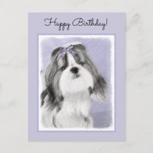 Shih Tzu schilderen - Kute Original Dog Art Briefkaart