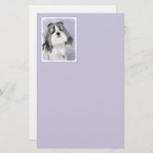 Shih Tzu schilderen - Kute Original Dog Art Briefpapier (Voorkant / Achterkant)