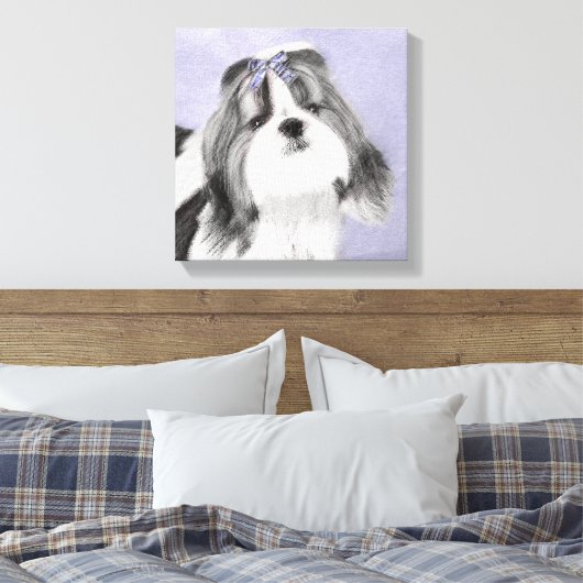Shih Tzu schilderen - Kute Original Dog Art Canvas Afdruk (Insitu (Slaapkamer))