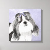 Shih Tzu schilderen - Kute Original Dog Art Canvas Afdruk (Voorkant)