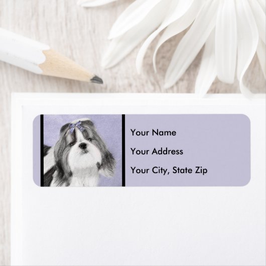 Shih Tzu schilderen - Kute Original Dog Art Etiket (Insitu)