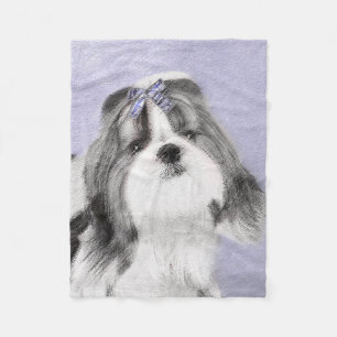 Shih Tzu schilderen - Kute Original Dog Art Fleece Deken